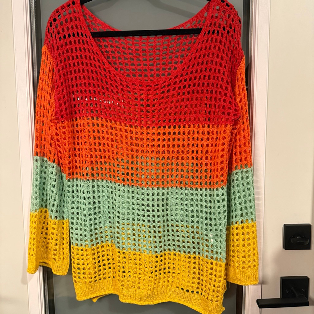 Colorful Knit Women Swim Coverup - Picture 2 of 4